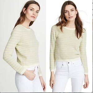 Veronica Beard Striped Yellow/Blue Long Sleeve Boise Sweater Size XS